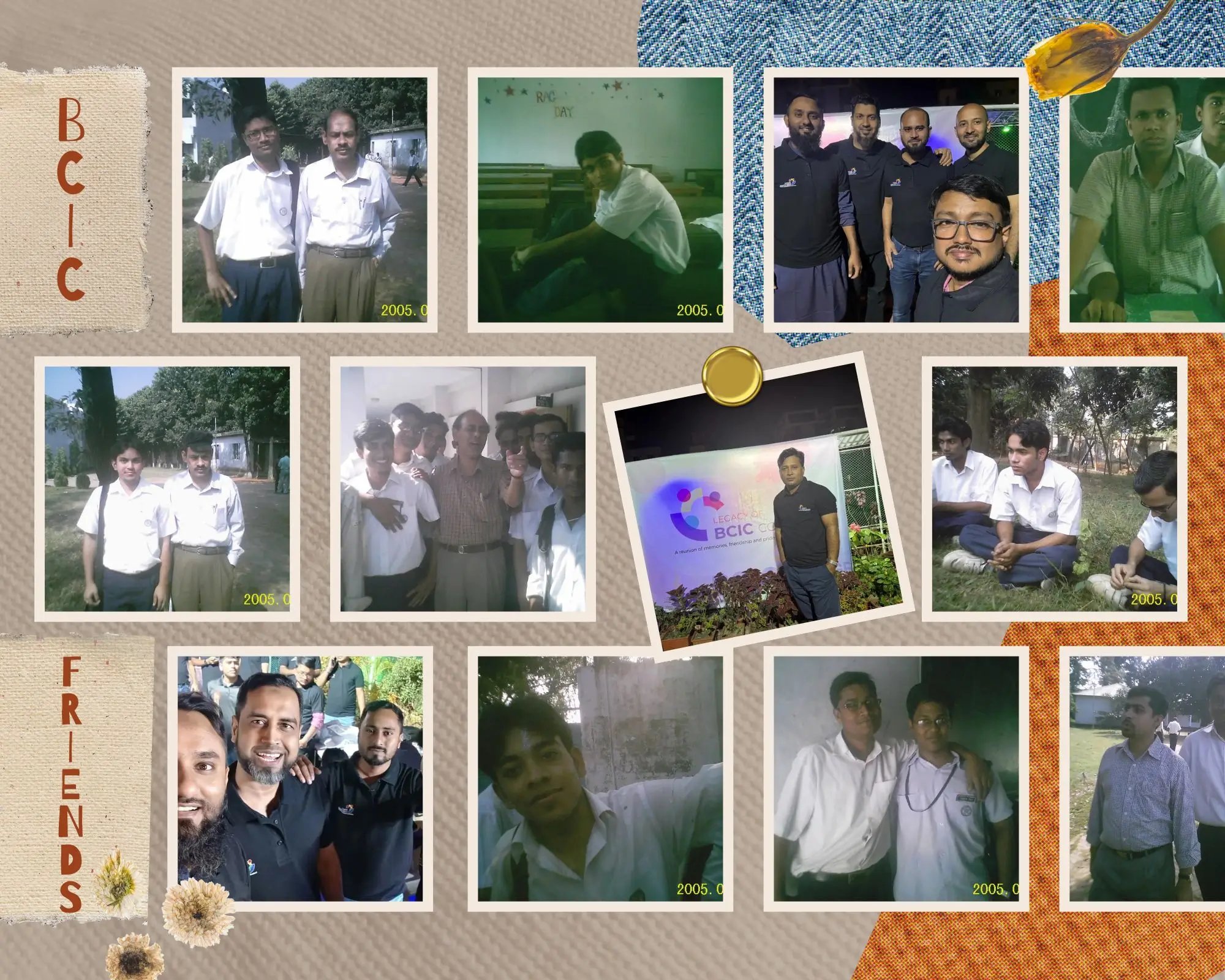 BCIC friends college days photo collage